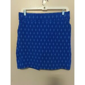 DeluthBlue White Geometric Pattern Stretch Pockets Sports Casual Skort Size M